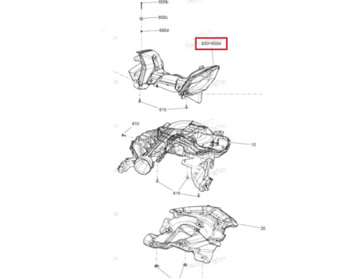 508000915 Воздуховод Черный Для Ski Doo Gen4 508000846