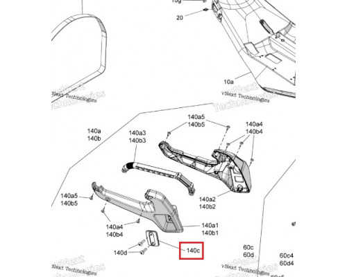 510006602 Молдинг Рукоятки Для Ski Doo 510004405