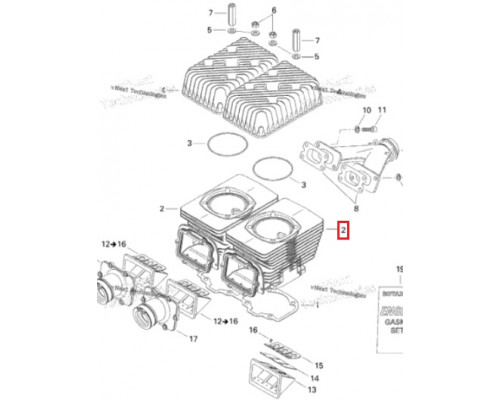 SM-09610 SPI Цилиндр Для Ski Doo 550 2003-2009 420923974, 420923975, 420923978