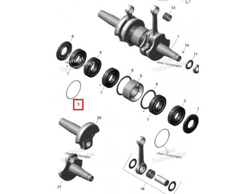 293300022 Уплотнительное Кольцо Резиновое Коленвала Для Ski Doo 420250165