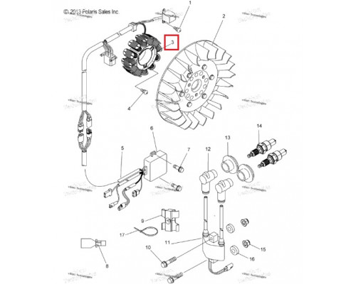 SM-01388 SPI Статор Генератора Для Polaris 550 3023397, 3090362