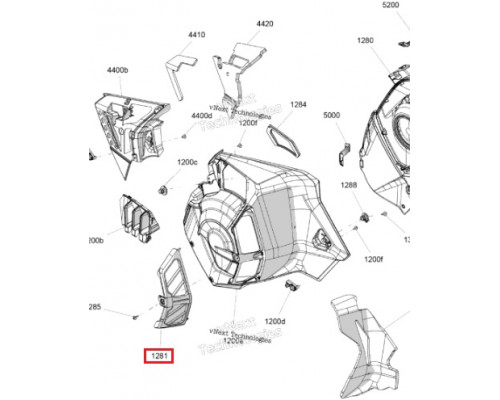 517309318 Панель Вентиляционная Левая Для Ski Doo REV Gen5 517307956