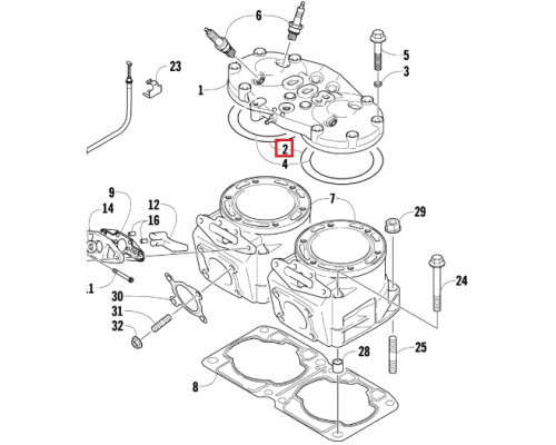 3004-081 Кольцо Головки Цилиндров Для Arctic Cat M800