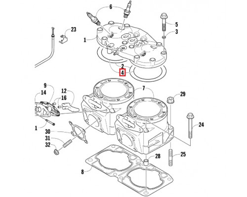 3005-854 Прокладка Головы Цилиндров Для Arctic Cat M800