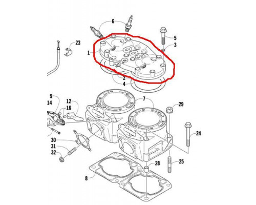 3007-521 Голова Цилиндров Для Arctic Cat M8