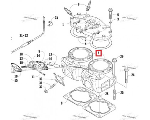 3007-522 Цилиндр Для Arctic Cat 800 2007-2009