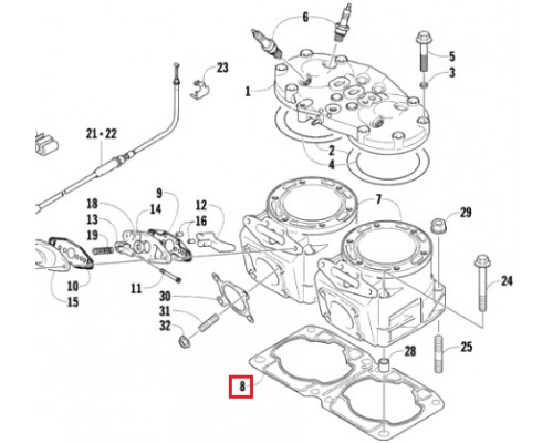 3007-874 Прокладка Цилиндров Для Arctic Cat M800