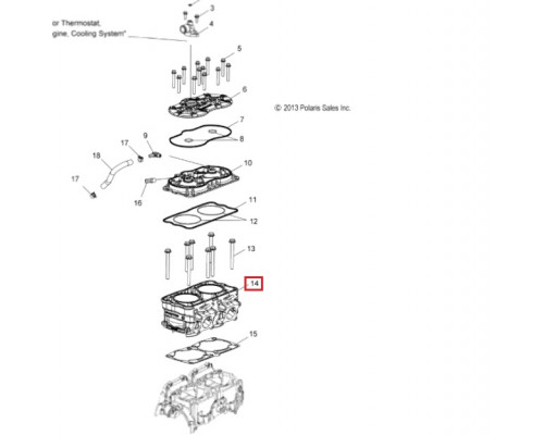 3022449 Блок Цилиндров Для Polaris 2013 - 2016