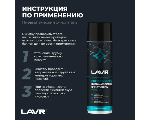 Ln1713 LAVR Очиститель Пневматический 650 МЛ Аэрозоль