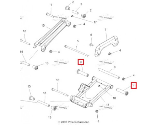 AT-04145 SPI Втулки Подвески Для Polaris 5431596, 5433066, 5434551, 5436220, 5436973