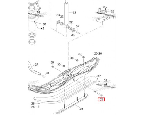 40225 Болт Лыжи Для Ski Doo EXPEDITION, Skandic M40225