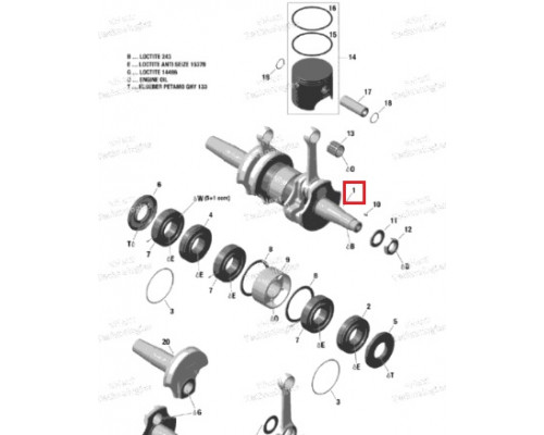 420686042 Коленвал Для Ski Doo 550F 420889067