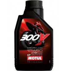 112674 MOTUL Масло Моторное Синтетическое 300V Road Racing 4Т Четырехтактное SAE 15W-50 1 Литр