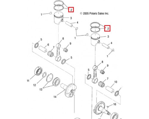 3084344 Поршневое Кольцо +0,5 мм Для Polaris WIDETRAK LX