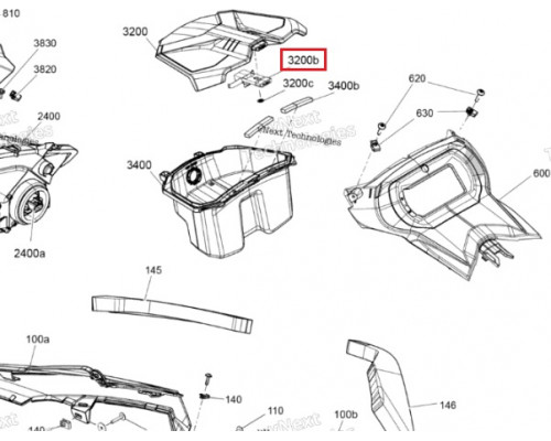 517305779 Защелка Крышки Бардачка Для Ski Doo