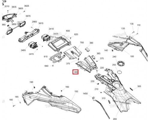 517307914 Панель Верхняя Для Ski Doo FREERIDE, SUMMIT Gen5