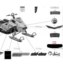 516010932 Наклейка На Верхнюю Часть Туннеля Для Ski Doo FREERIDE, SUMMIT