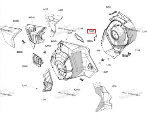 517308518 Крепеж Боковой Панели Нижний Левый Для Ski Doo SUMMIT, FREERIDE REV Gen5