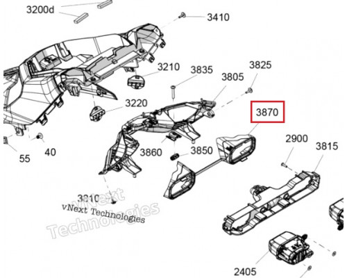 517308773 Уплотнение Рамки Фар Для Ski Doo Summit, Freeride REV Gen5