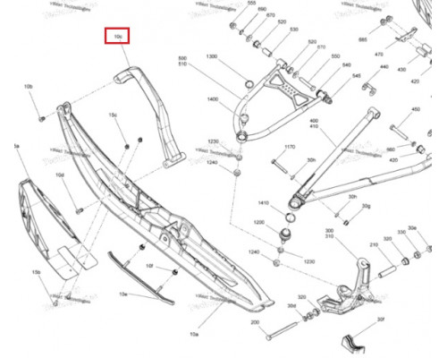 505073513 Ручка Лыжи Оранжевая Для Ski Doo