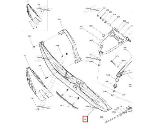 505075204 Лыжа Pilot DS-4 Черная Для Ski Doo