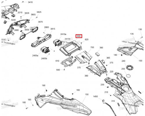 517307806 Корпус Панели Приборов Для Ski Doo Summit, Freeride REV Gen5