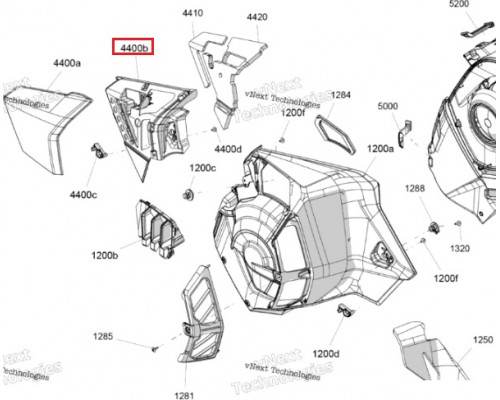 517308259 Панель Боковая  Внутренняя Левая Для Ski Doo Summit, Freeride REV Gen5