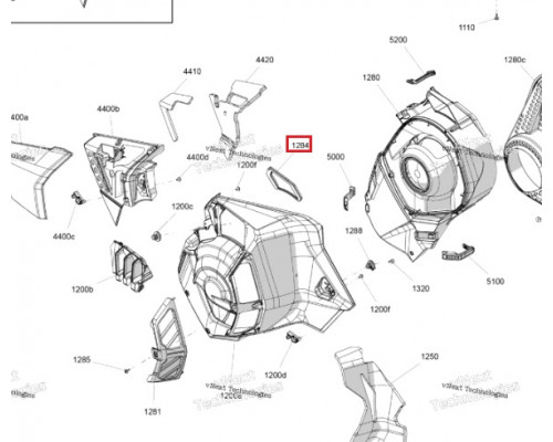 517308716 Панель Вентиляционная Левая Для Ski Doo FREERIDE, SUMMIT Gen5