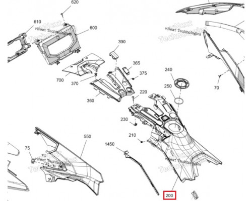 517308760 Консоль Задняя Для Ski Doo