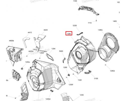 517309062 Кожух Ремня Вариатора Для Ski Doo FREERIDE, SUMMIT Gen5