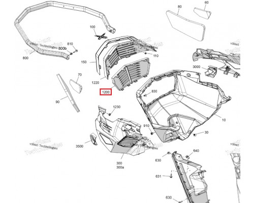 502008245 Решетка Переднего Поддона Нижняя Для Ski Doo Gen5