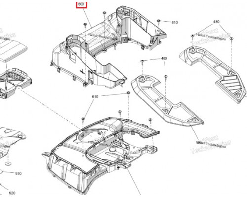 508001301 Воздуховод Черный Для Ski Doo SUMMIT, FREERIDE REV Gen5 508001182