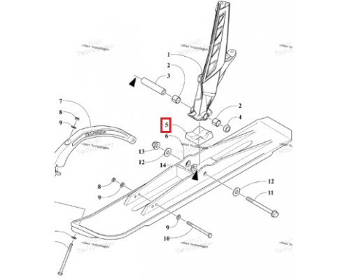 3603-341 Демпфирующая Подушка Под Лыжу Левая Для Arctic Cat ZR