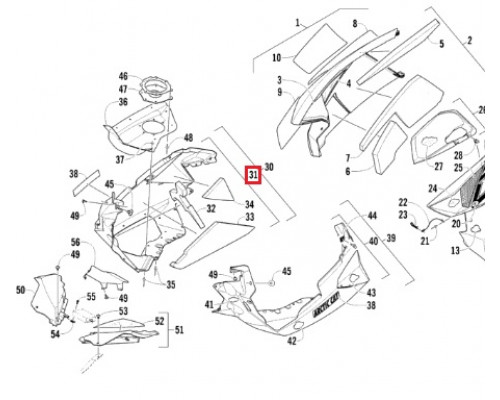 3718-234 Панель Нижняя Правая Для Arctic Cat M800