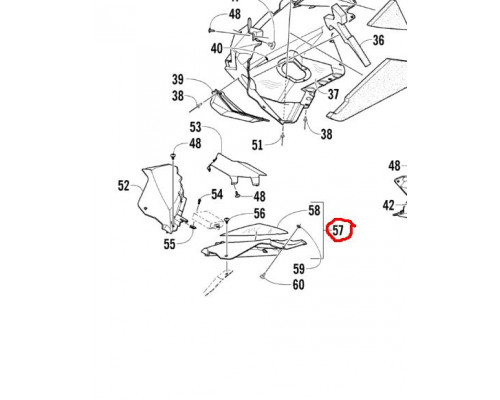 3718-303 Панель Передняя Левая Для Arctic Cat M800