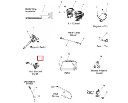 4015321 Кнопка Выключения Двигателя Для Polaris 4013615