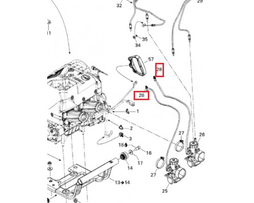 414814100 Штуцер Маслоподачи Для Ski Doo