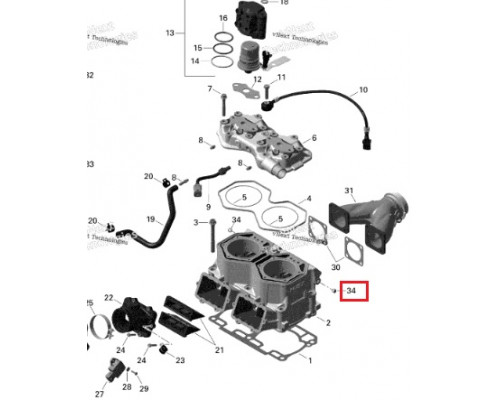 415129628 Винт Блока Цилиндров Для Ski Doo