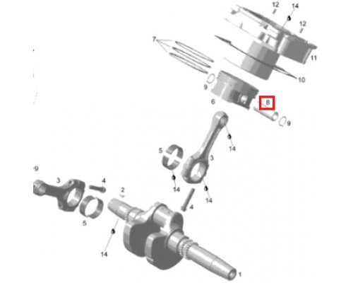 420216270 Палец Поршня Для Ski Doo 420216272