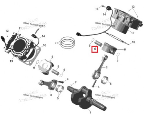 420216351 Палец Поршня Для BRP Can Am 420216350, 420216352