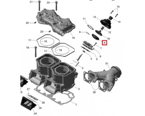 420260723 Манжета RAVE Клапана Для Ski Doo 290260723, 420260728, 290260728