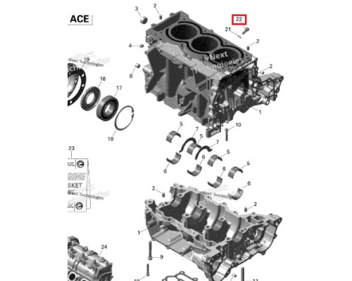 420440852 Винт M8 x16 Для Ski Doo