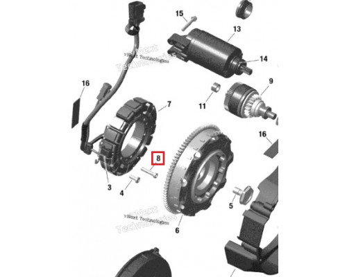 420540000 Болт Магнето Для Ski Doo