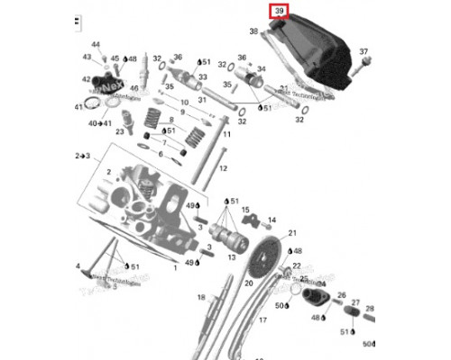 420610393 Крышка Клапанов Для Ski Doo V800 420610390, 420610394, 420610395