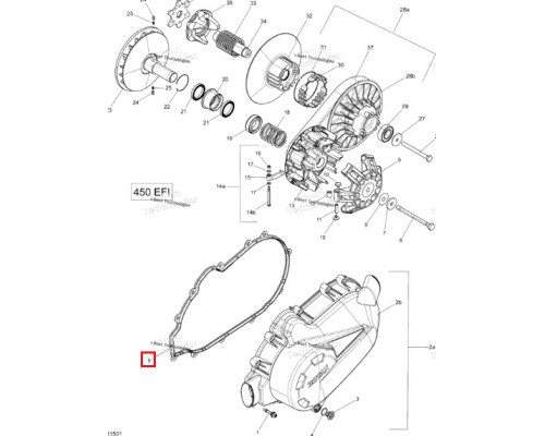 420630292 Прокладка крышки вариатора Can-Am Outlander 450G2L, Traxter, Defender