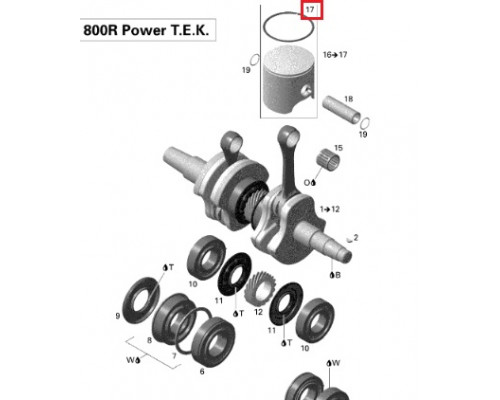 420815410 Поршневое Кольцо Для Двигателя Rotax 800R PTEK Для Ski Doo