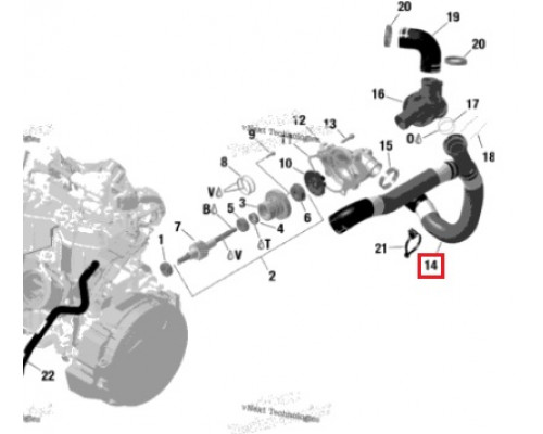 420822802 Шланг Охлаждения Двигателя Для Ski Doo 850 420822801
