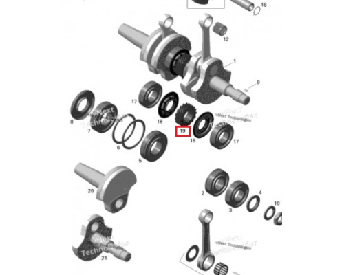 420834350 Шестерня Коленвала Для Ski Doo