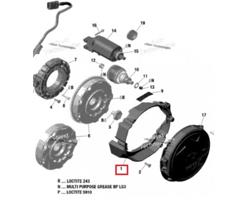 420911850 Кожух Статора Магнето Для Ski Doo Gen4