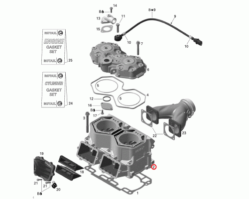 421000666 Блок Цилиндров Для Ski Doo P-TEK 420623240, 420623241